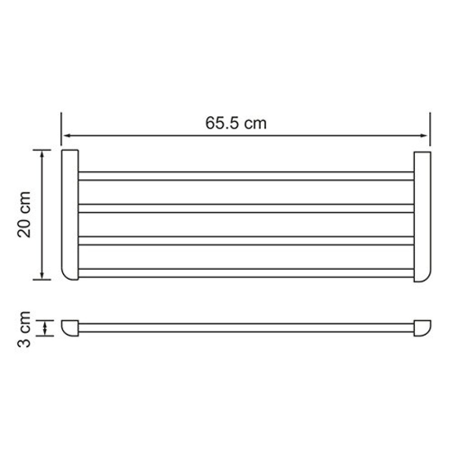 Полка WasserKraft Kammel, для полотенец, К-8311, хром