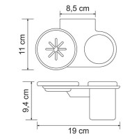 Держатель стакана и мыльницы WasserKraft Kammel, К-8326, белый/хром