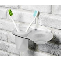 Держатель стакана и мыльницы WasserKraft Kammel, К-8326, белый/хром