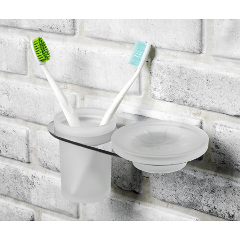 Держатель стакана и мыльницы WasserKraft Kammel, К-8326, белый/хром