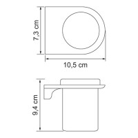 Стакан для зубных щеток WasserKRAFT Kammel, стеклянный, K-8328W, белый