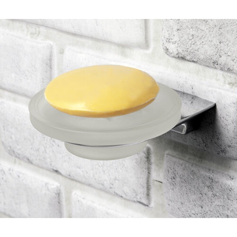 Мыльница WasserKraft Kammel, стеклянная, К-8329, белый/хром