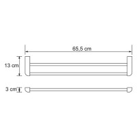 Полотенцедержатель WasserKRAFT Kammel, двойной, 65.5 см, белый, K-8340W