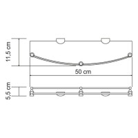 Полка WasserKraft Kammel, стеклянная, K-8344, хром