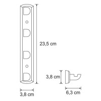 Крючок WasserKraft Kammel, 4 крючка, К-8374, хром