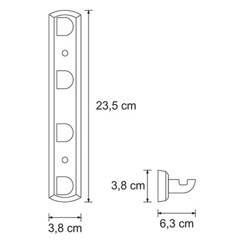 Крючок WasserKraft Kammel, 4 крючка, К-8374, хром