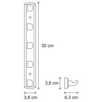Крючок настенный WasserKraft Kammel, 5 крючков, K-8375, хром