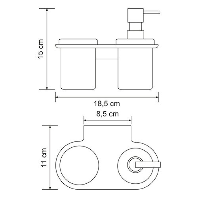 Держатель стакана и дозатора WasserKraft Kammel, К-8389, белый/хром