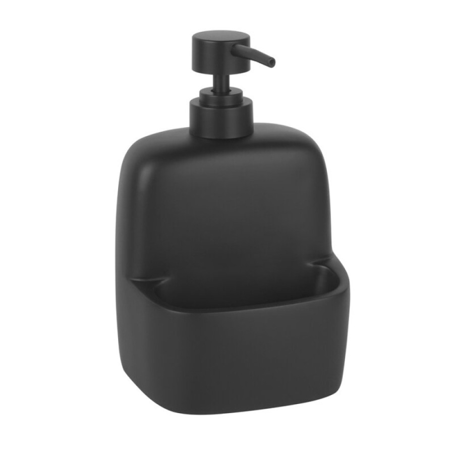 Дозатор WasserKraft Серия К, с емкостью для губки, 400 мл, цвет черный матовый, K-8499BLACK