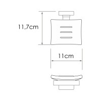 Мыльница с держателем WasserKRAFT, цвет держателя - никель, Rhin, K-8729