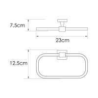 Полотенцедержатель WasserKRAFT Rhin, 23 см, никель, K-8760