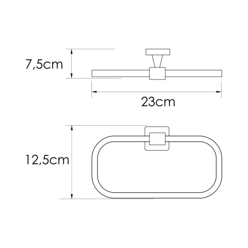 Полотенцедержатель WasserKRAFT Rhin, 23 см, никель, K-8760