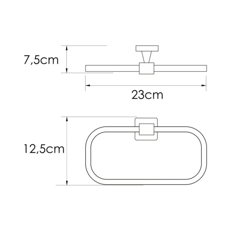 Полотенцедержатель WasserKRAFT Rhin, 23 см, никель, K-8760