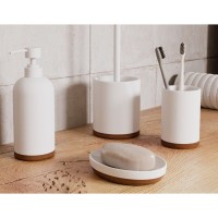 Стакан для щеток WasserKRAFT Mindel, белый/дерево, K-8828