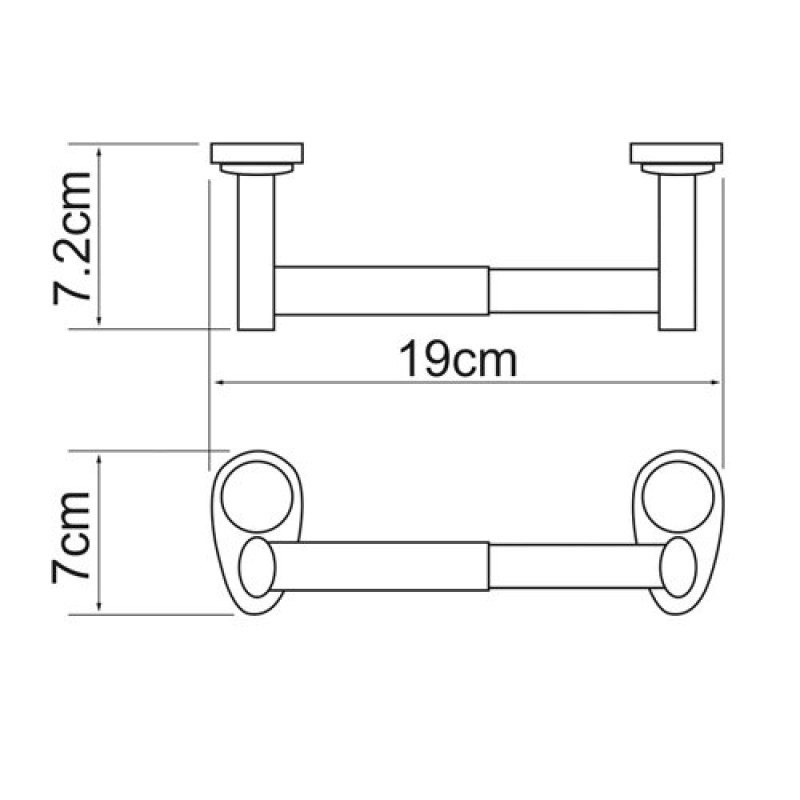 Держатель для туалетной бумаги WasserKRAFT Main, 19 см, K-9222 19, хром