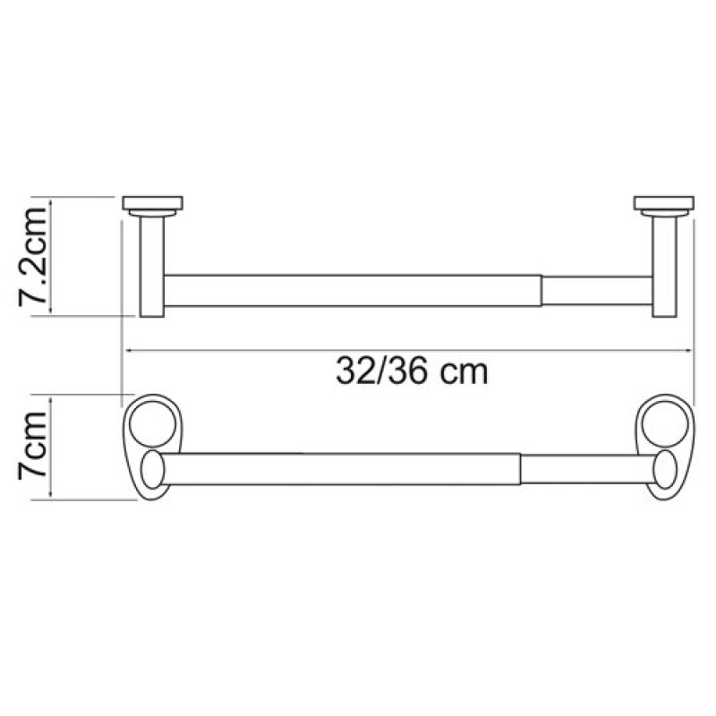 Полотенцедержатель WasserKRAFT Main, 30 см, K-9222 32, хром