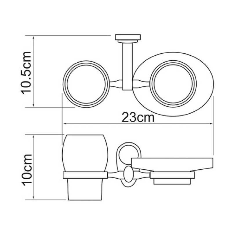 Держатель стакана и мыльницы WasserKRAFT Main, K-9226, хром