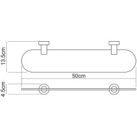 Полка стеклянная WasserKRAFT Donau, K-9424, хром