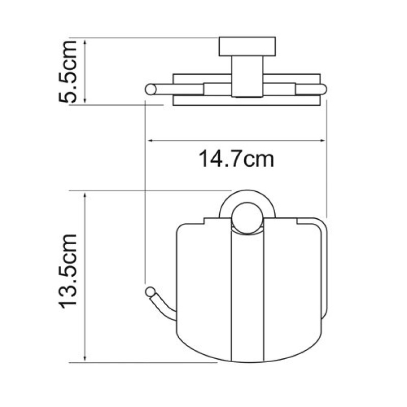 Держатель для туалетной бумаги WasserKRAFT Donau, с крышкой, K-9425, хром
