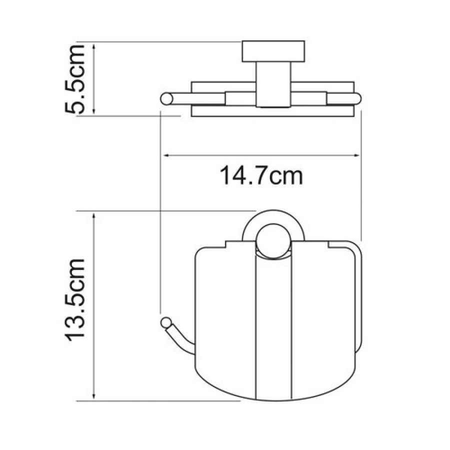 Держатель для туалетной бумаги WasserKRAFT Donau, с крышкой, K-9425, хром