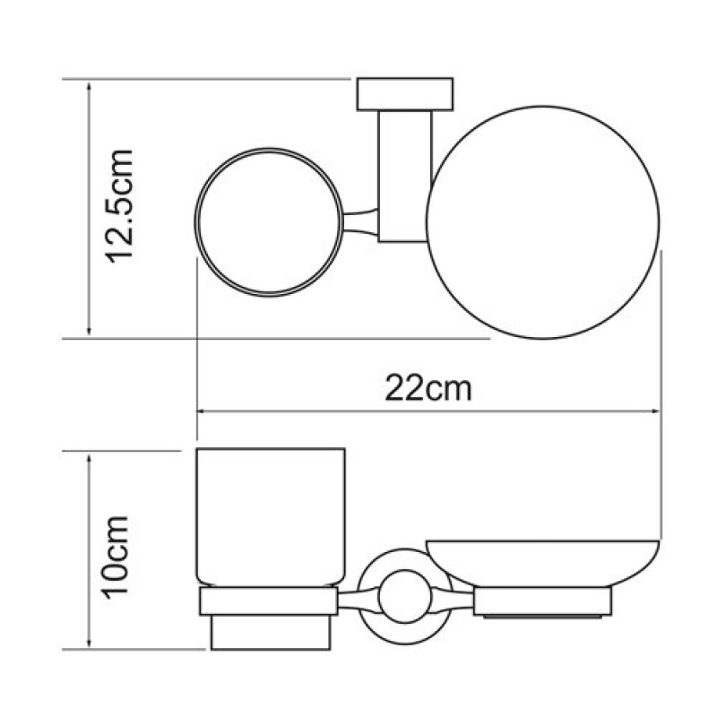 Держатель стакана и мыльницы WasserKRAFT Donau, K-9426C, хром
