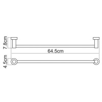 Полотенцедержатель WasserKRAFT Donau, 65 см, хром, K-9430