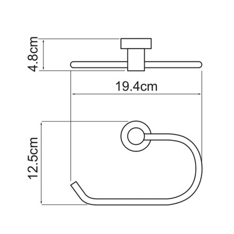 Полотенцедержатель WasserKRAFT Donau, кольцо, 20 см, хром, K-9460