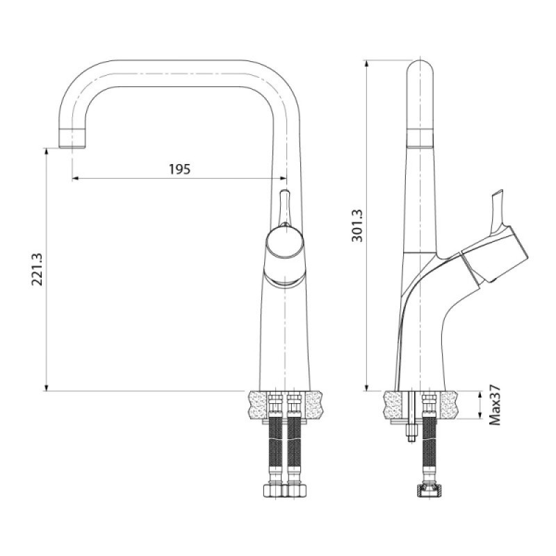 Смеситель Iddis Kitchen Line K07SB0Li05 для кухонной мойки, хром