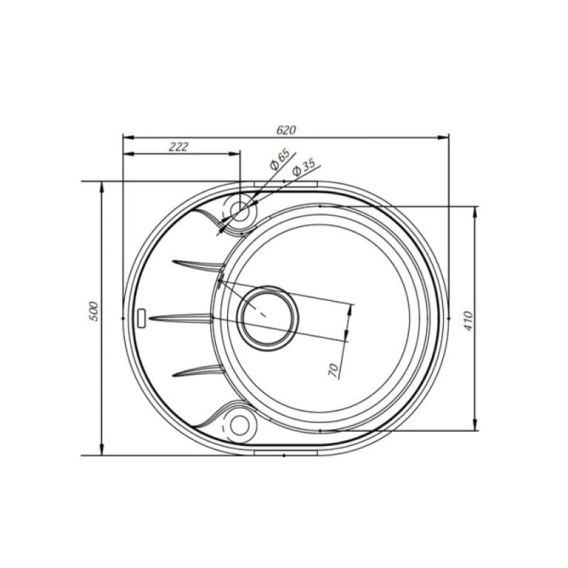 Кухонная мойка Iddis Kitchen G K17C621i87, 62 см, искусственный камень, цвет шоколад