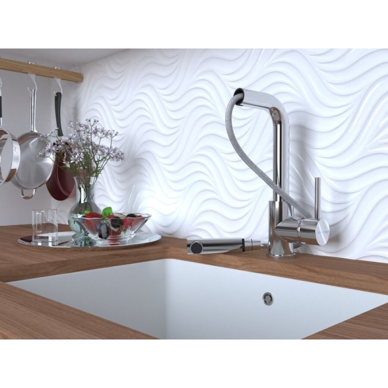 Смеситель Paulmark Kassel Ka214311-CR для кухонной мойки, с выдвижным изливом, хром
