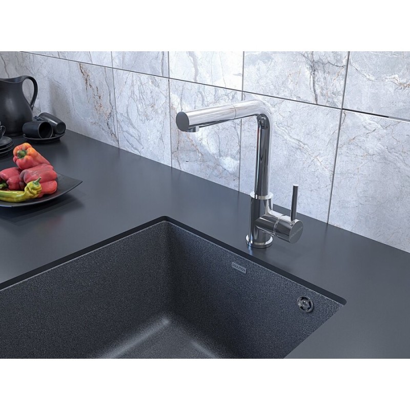 Смеситель Paulmark Kassel Ka214311-CR для кухонной мойки, с выдвижным изливом, хром