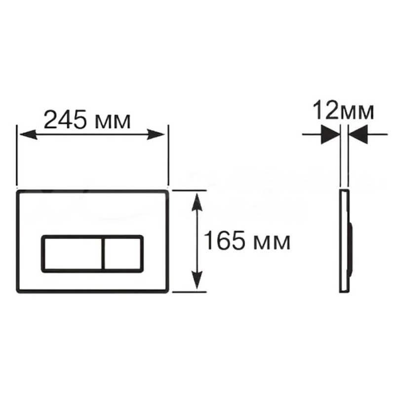 Клавиша смыва Aquatek KDI-0000017 (002D), механическая, цвет черный матовый