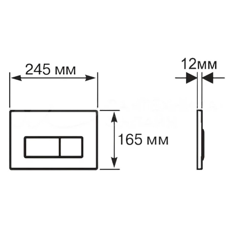Клавиша смыва Aquatek KDI-0000017 (002D), механическая, цвет черный матовый