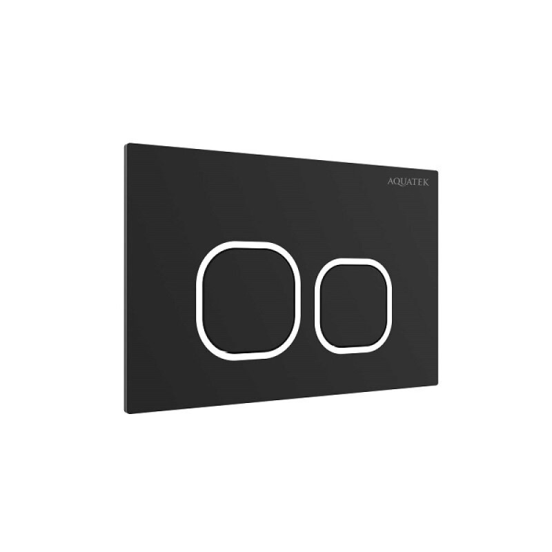 Клавиша смыва Aquatek KDI-0000059, механическая, цвет черный матовый, ободок хром