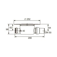 Душевой трап TECE TECEdrainpoint S, KDP-S120 точечного трапа с сифоном DN 50 и декоративной решеткой