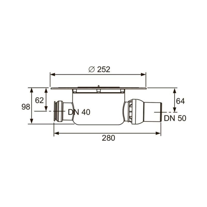 Душевой трап TECE TECEdrainpoint S, KDP-S120 точечного трапа с сифоном DN 50 и декоративной решеткой