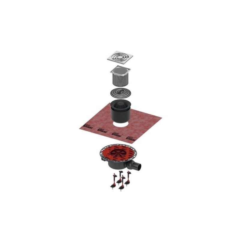 Душевой трап TECE TECEdrainpoint S, KDP-S120 точечного трапа с сифоном DN 50 и декоративной решеткой