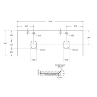Столешница BelBagno KEP-120-2-MNO, 120 см, керамогранит, Marmo Nero Opaco