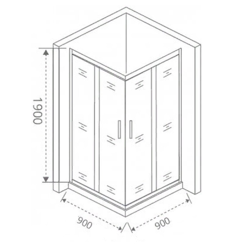 Душевое ограждение Good Door Cofe CR-90-C-B , 90 х 90 х 190 см, стекло прозрачное, профиль черный, КФ00006