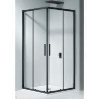 Душевое ограждение Good Door Cofe CR-90-C-B , 90 х 90 х 190 см, стекло прозрачное, профиль черный, КФ00006
