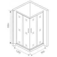 Душевое ограждение Good Door Cofe CR-120-90-C-B, 120 х 90 х 190 см, стекло прозрачное, профиль черный, КФ00009