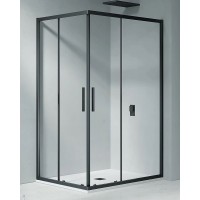 Душевое ограждение Good Door Cofe CR-120-90-C-B, 120 х 90 х 190 см, стекло прозрачное, профиль черный, КФ00009