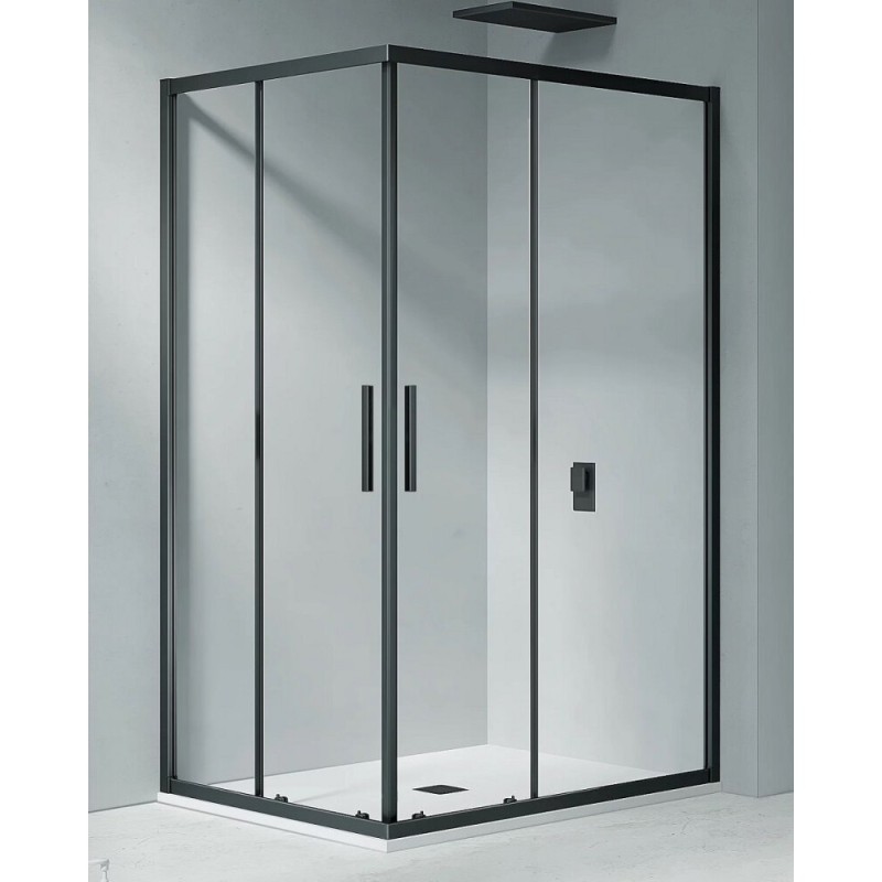 Душевое ограждение Good Door Cofe CR-120-90-C-B, 120 х 90 х 190 см, стекло прозрачное, профиль черный, КФ00009