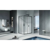 Душевое ограждение Good Door Cofe CR-120-90-C-B, 120 х 90 х 190 см, стекло прозрачное, профиль черный, КФ00009