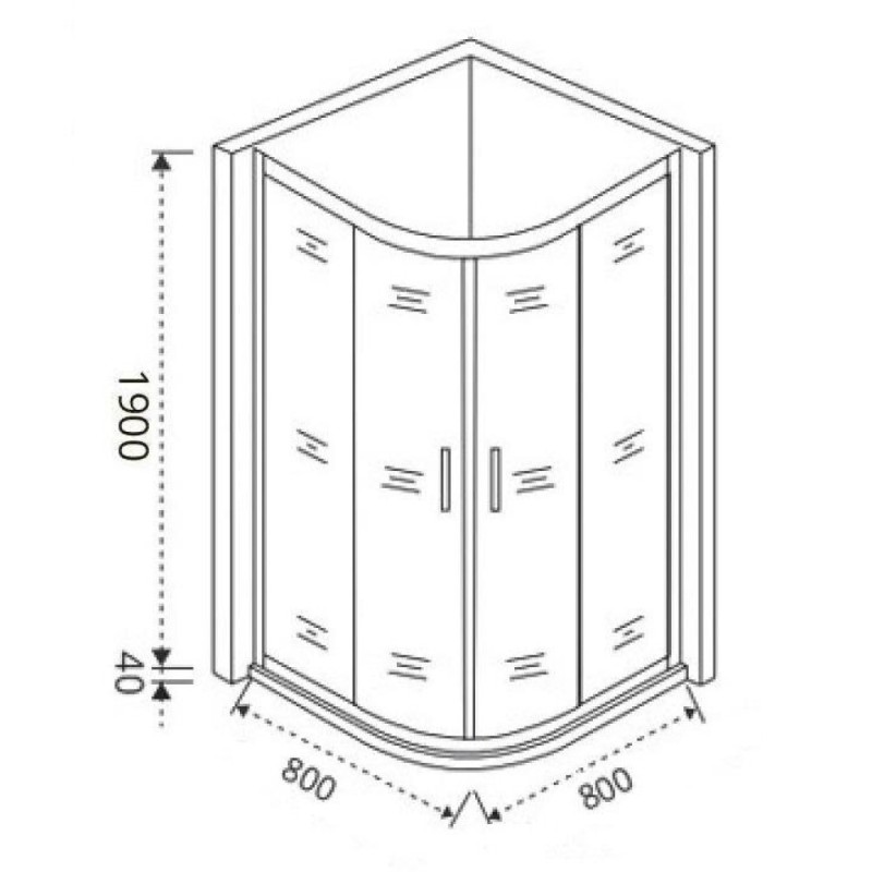 Душевой уголок Good Door Cofe R-80-C-CH, КФ00021, 80 х 80 см, стекло прозрачное, профиль хром