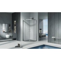 Душевой уголок Good Door Cofe R-100-C-CH, КФ00023, 100 х 100 см, стекло прозрачное, профиль хром