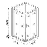 Душевой уголок Good Door Cofe R-100-C-CH, КФ00023, 100 х 100 см, стекло прозрачное, профиль хром