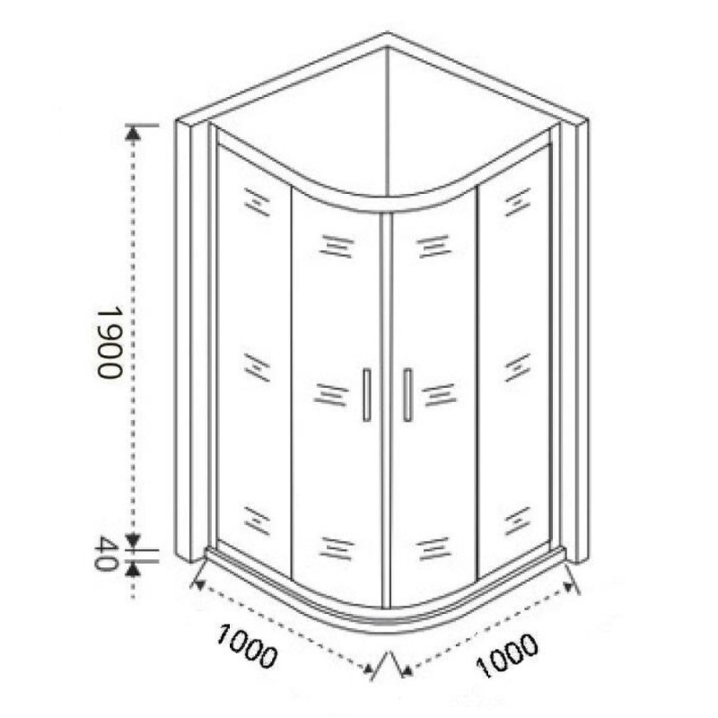 Душевой уголок Good Door Cofe R-100-C-CH, КФ00023, 100 х 100 см, стекло прозрачное, профиль хром