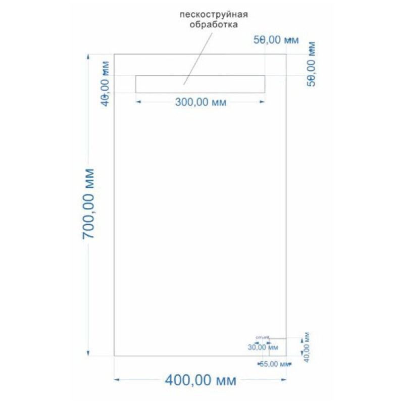 Зеркало Cersanit Base LU-LED010*40-B-OS, с Led-подсветкой, 40 х 70 см