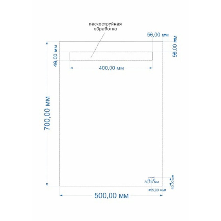 Зеркало Cersanit Base LU-LED010*50-B-OS, с Led-подсветкой, 50 х 70 см